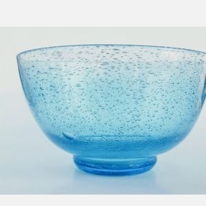 Blue Bullicante Controlled Bubble Glass Bowl